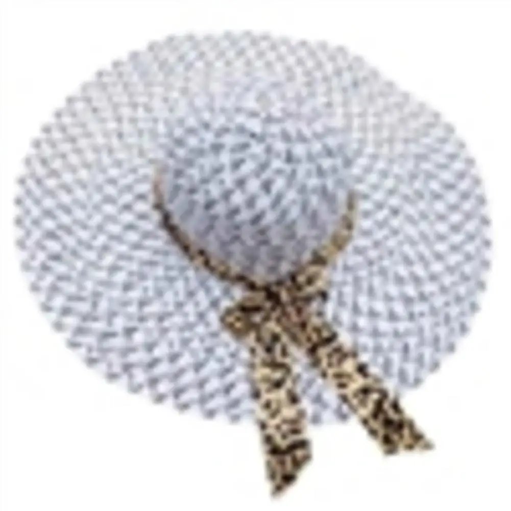 New Summer Sun Wide Brim Girl Lady Floppy Straw Beach Hat Women Cap Casual Female Bowknot Panama Fold Hats Chapeu Feminino - Цвет: White