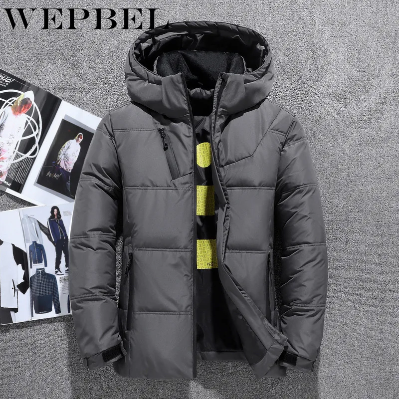 WEPBEL зимняя куртка мужская теплая Толстая зимняя куртка Parker теплая Модная одежда мужская пуховая куртка