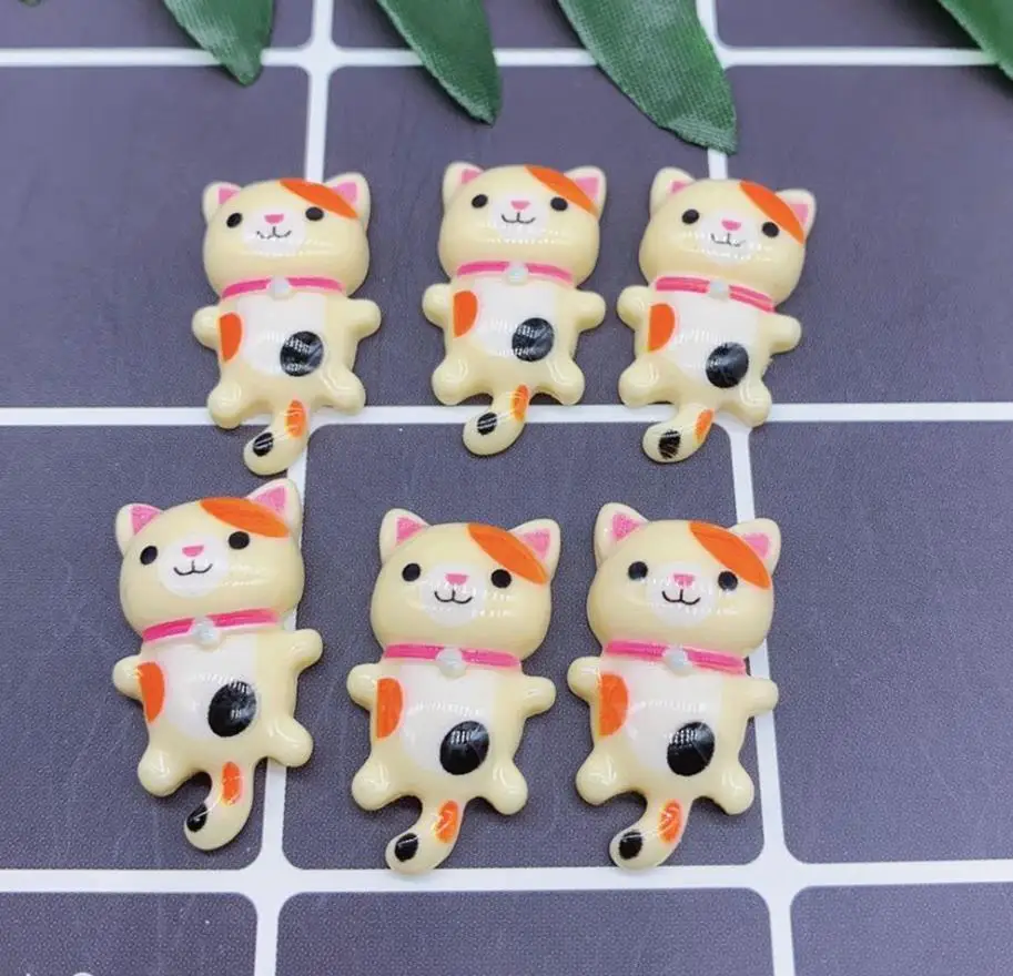 Kawaii Cartoon Cat Resin Flat back Cabochon DIY Scrapbooking Decorative Craft Making Headgear accessories
