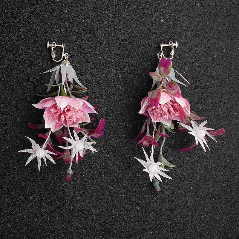 Miallo, новейшая мода, искусственное фиолетовое цветы, свадебные серьги, серьги для невесты, подружек невесты, серьги-капли для женщин - Окраска металла: ERS-J3985-Purple