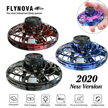 

Flynova UFO Gyro Fly Spinner Toy Antistress Hand Mini Fly Gyro Rotator Drone LED Finger Spinner Rotary Kids Toy