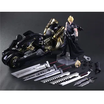 

PLAY ARTS 25cm Final Fantasy VII Cloud Strife with Motorcycle DX Ver. Articulated Action Figure Model Toys