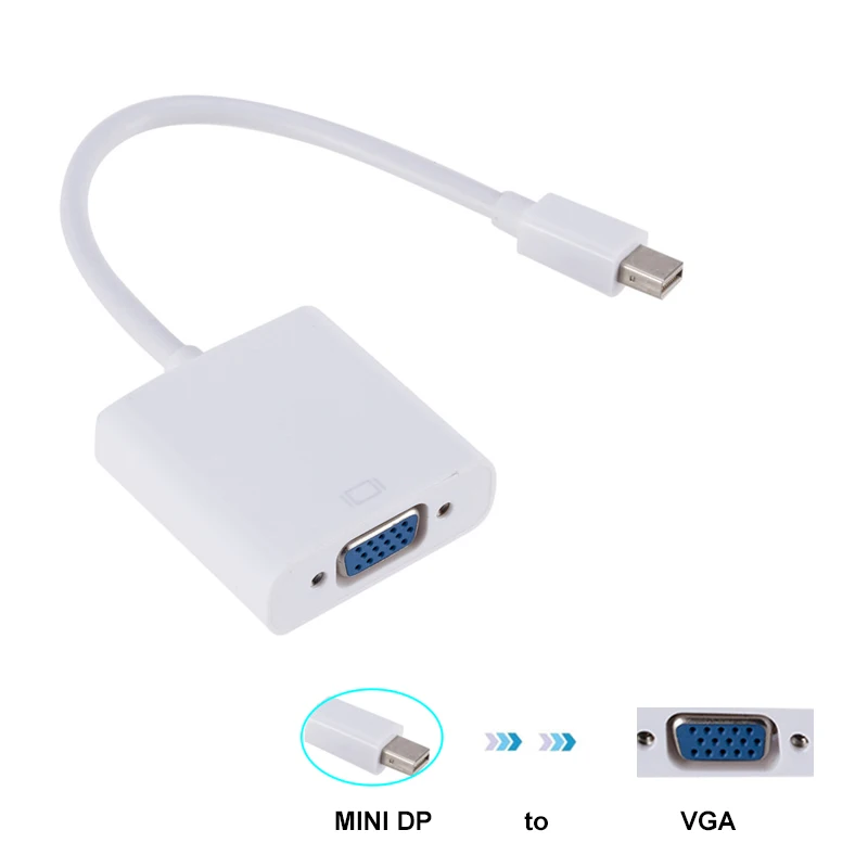 mini DP to VGA YuBeter 3 in 1 Mini DP DisplayPort Thunderbolt to HDMI DVI VGA Display Port Cable Adapter for MacBook Projector PC Monitor 1080P - Цвет: mini DP to VGA