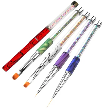 

5Pcs Manicure UV Gel Brush Pen Transparent Acrylic Nail Art Painting Drawing Brush Phototherapy Tools