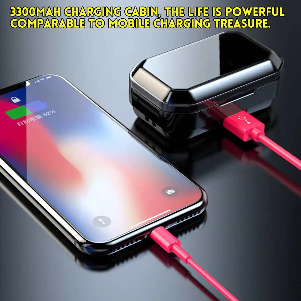 G02 светодиодный дисплей bluetooth 5,0 наушники 3300 мАч Внешний аккумулятор TWS Беспроводные водонепроницаемые спортивные стерео наушники гарнитура