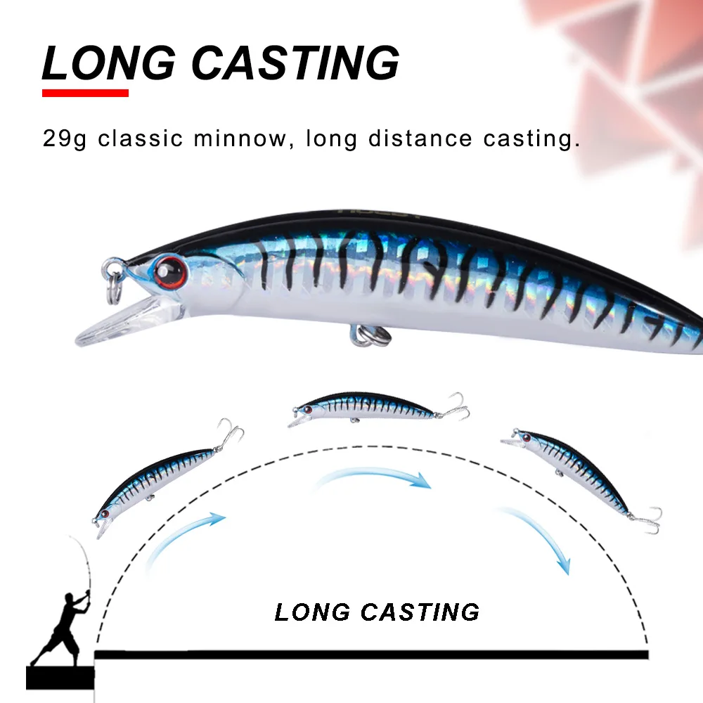 NOEBY новые тонущие приманки Minnow 90 мм 29 г, пластиковые рыболовные воблер, твердая наживки плавающие наживки, искусственные морские приманки