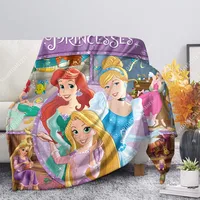 Disney Cinderella Tangled Princess Mermaid Blanket Throw Cartoon Sofa Car Girls Baby Bed Sheet Bedding Baby Bedroom Decoration