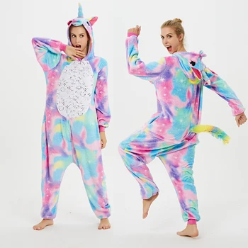 

Kigurumi Cosplay Unicorn io pijama adulto Animal Stitch Onesie mujeres hombres pareja nuevo invierno pijama traje de dormir