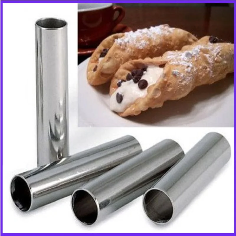 Alluminum Cannoli Forms 4 трубки/пачки Cannolo прямая трубка не прилипает/anode Croissant Датская