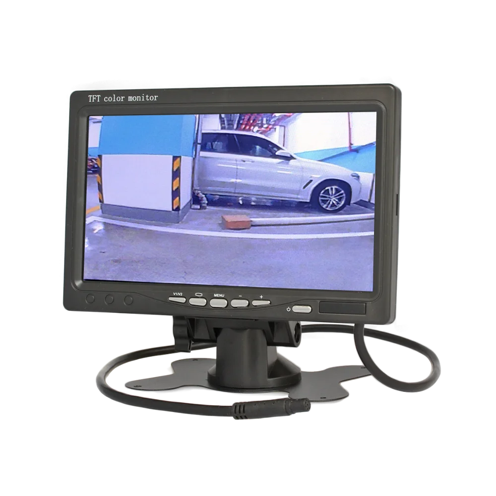 SMALUCK DC 12 V 24 7 &quotTFT LCD монитор автомобиля 2 x 4pin LED камера заднего вида CCD система