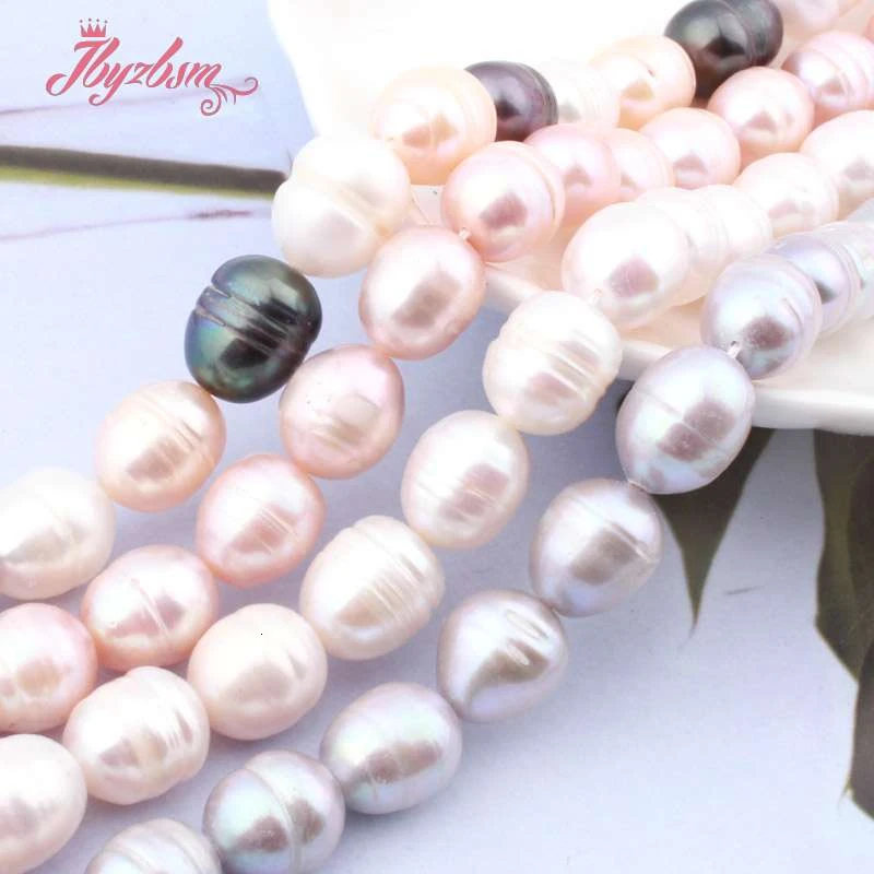 9-11 мм овальные бусины из культивированного пресноводного жемчуга бусины из натурального камня для женщин DIY ожерелье браслет серьги изготовление ювелирных изделий 15"
