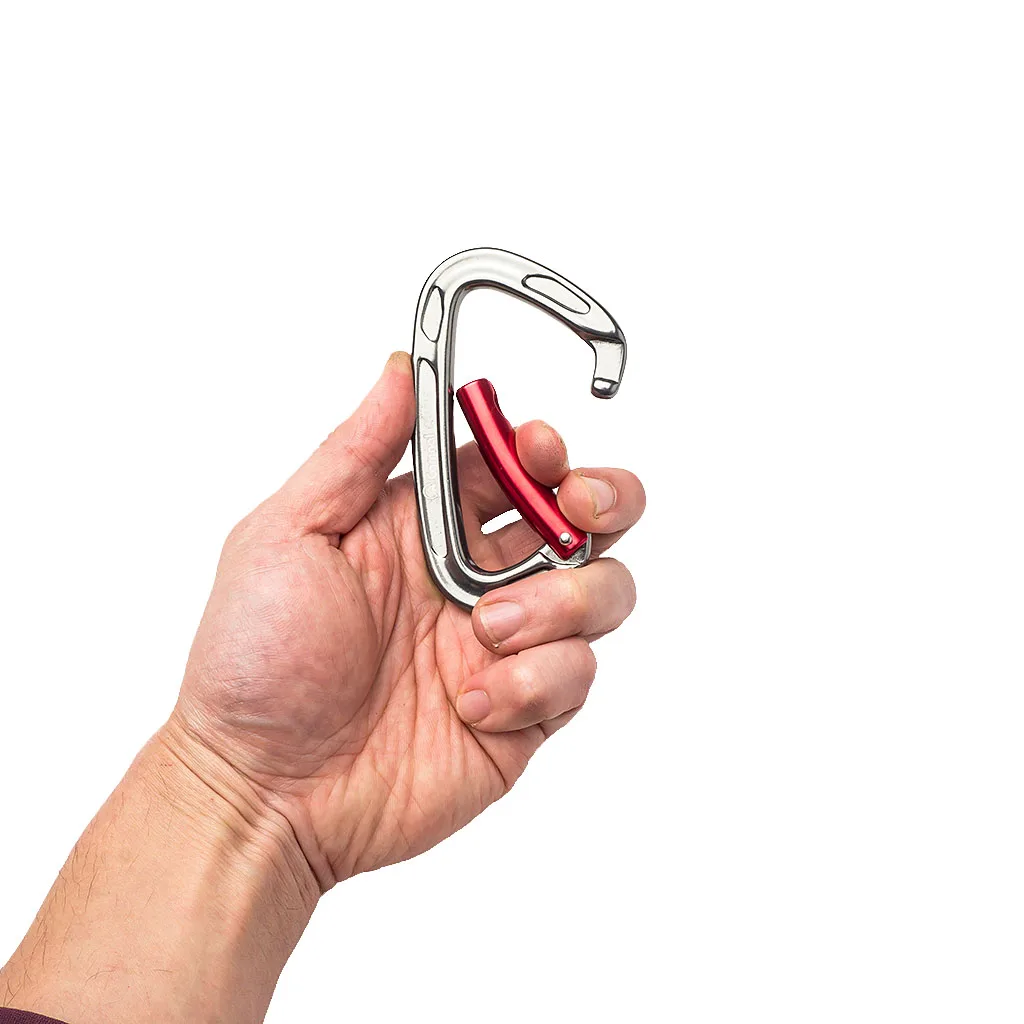 24KN Rock Climbing Carabiner D Type Metal Snap Hook Locking Open Gate Buckle
