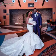 Модное Африканское свадебное платье русалки с полным бисером на заказ для невесты