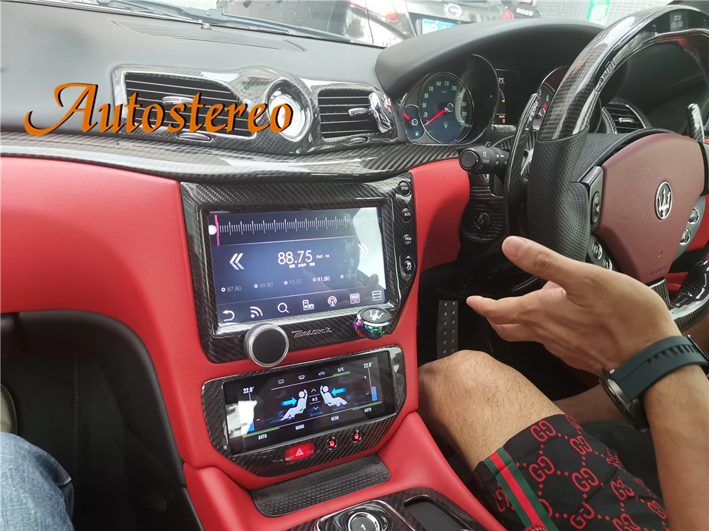 Android 10 Per Maserati Gt/Gc Gran Turismo In Fibra Di Carbonio Car Aircon Board Schermo Nero Lettore Multimediale Unità Principale Di Navigazione Gps
