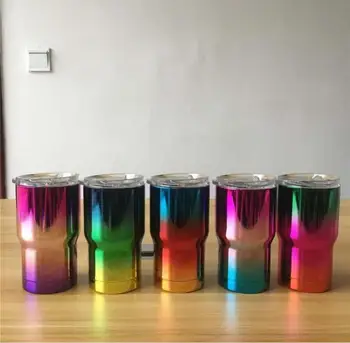 

Wholesale 50pcs/lot 14oz Wine Tumbler Rainbow Thermos Mugs
