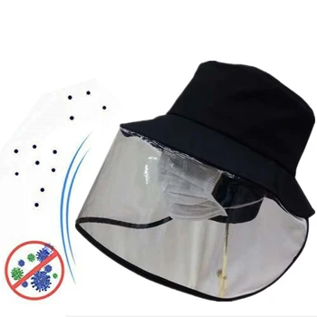 

New Design Unisex Fisherman Hat Solid Color Casual Full Face Protective Cap Dustproof Anti-Fog Face Shield