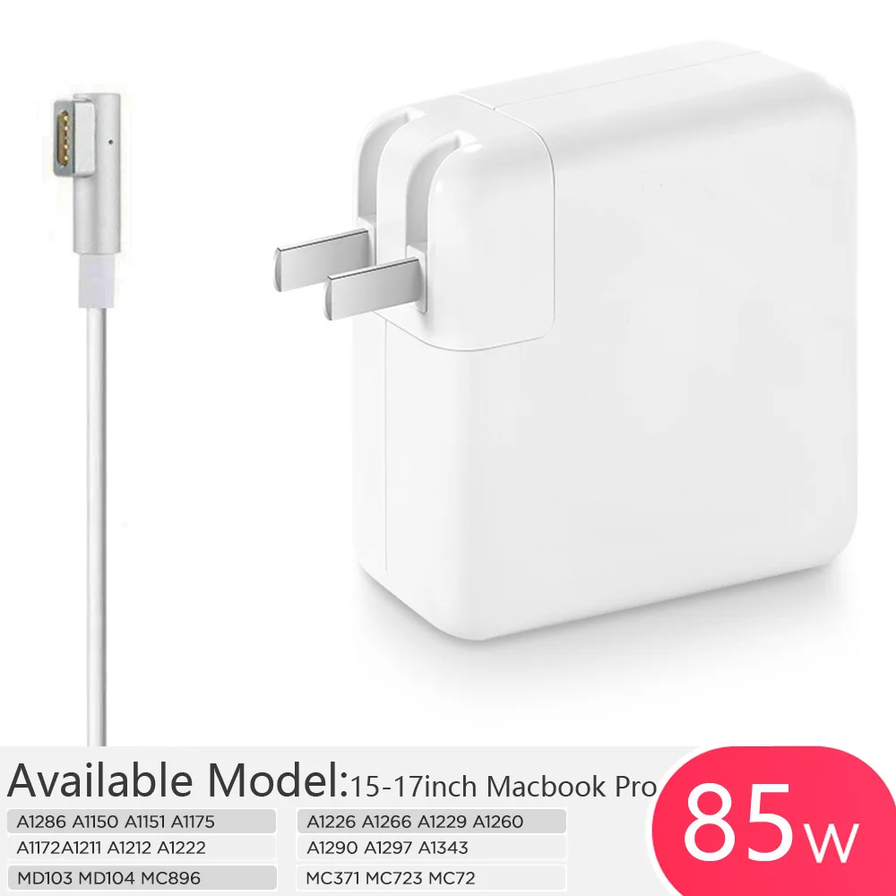 

85W AC Power Adapter Charger for Apple Macbook Pro 17" 15" A1286, A1150, A1151, A1175, A1172,A1211, A1212,A1222,MC371 723 L-Tip