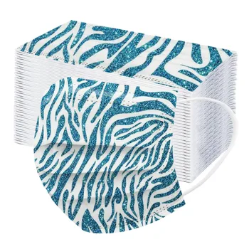 

100PC Adult Leopard Print Three-Layer Disposable Protective Mask 3 Layer Non-woven Filter Hygiene Thicken Face Mouth Mask Masque