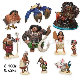 

10pcs/set Moana princess boneca Moana dolls Pua Anime Action Figure PVC toys Collection figures for friend gift
