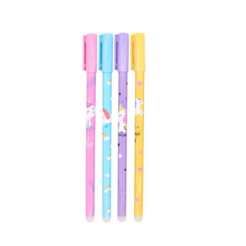 4 Pcs Unicorn style 4 шт./компл. кошка стираемая ручка с заправляемым стержнем стержень 0,5 мм синий/черные чернила стираемая моющаяся ручка каваи ручки школьные канцелярские принадлежности - Цвет: 4 Pcs Unicorn style