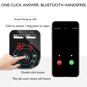 

Bluetooth 5.0 Receiver FM Transmitter Dual USB Port Car Auto Charge MP3 Player