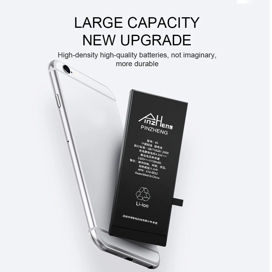 Аккумулятор PINZHENG для iPhone 6, 6 S, 7, 8 x, сменный комплект инструментов для ремонта батареи для iPhone 4S, 5, 5S, se
