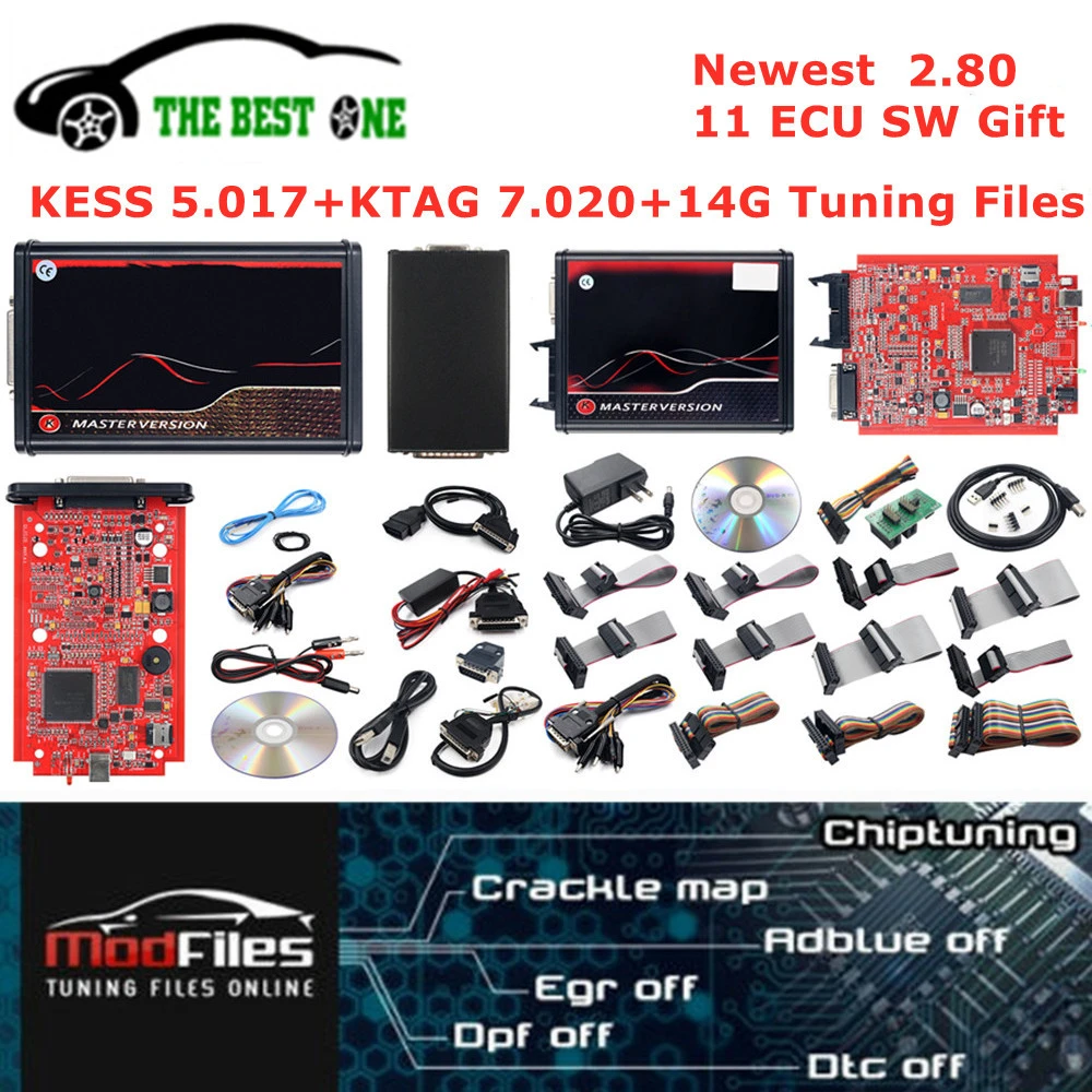 Online Kess V5.017 Obd2 Manager Tuning Kit Kess 2.80 Ktag V7.020 4 Led