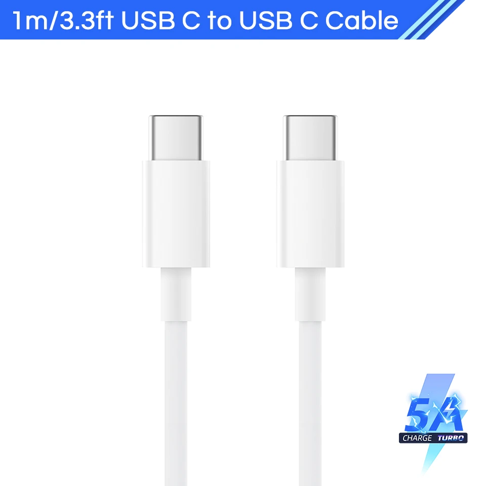 Xiaomi Original USB C To USB C Cable Turbo Charger 5A Fast Charging For MI 11 11X 10 9 Pro Black Shark 3 Pro Redmi Note 10 K40 android charger cord Cables