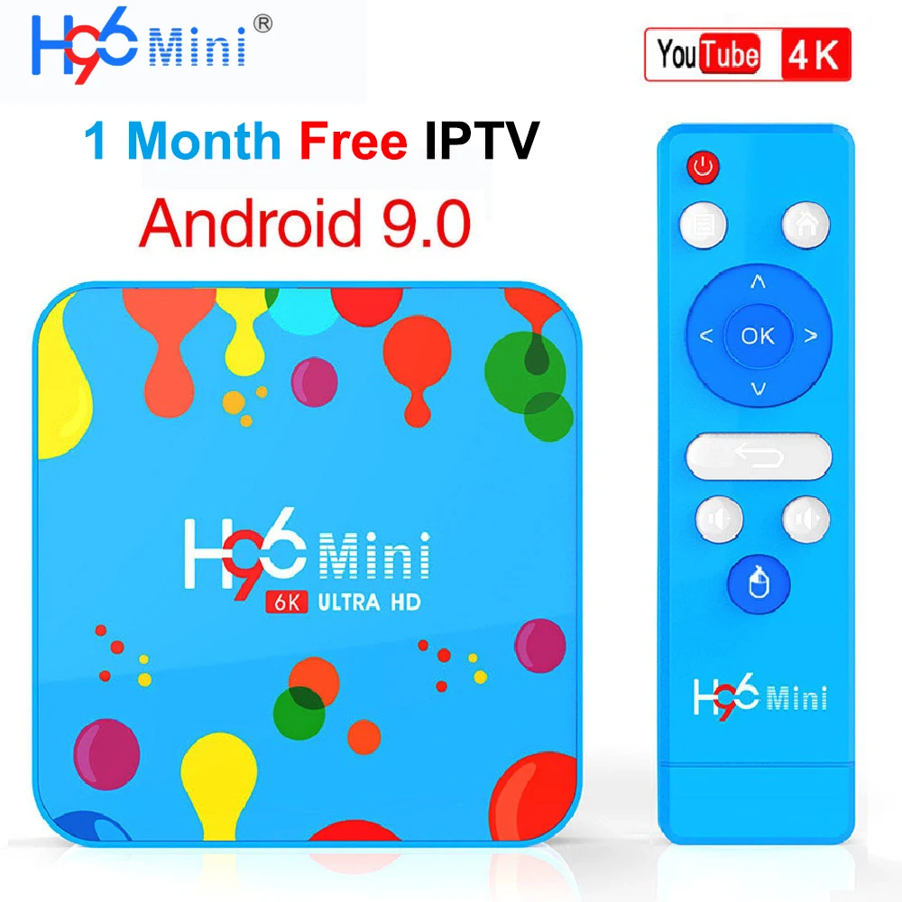 4 ГБ 128 ГБ H96 мини IP tv box Android 9,0 tv box Allwinner H6 6K H.265 2,4g/5g Wifi проигрыватель google Youtube smart tv box 4 ГБ 32 ГБ