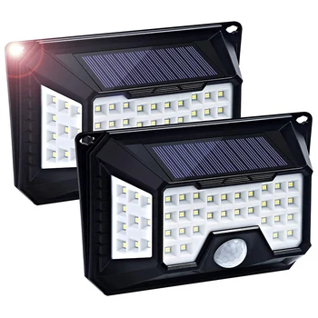 

66 LED Solar Motion Lights Outdoor, Wireless Motion Sensor Light Of 4 Sides with 3 Optional Modes, 270° Wide Angle, IP65 Waterpr