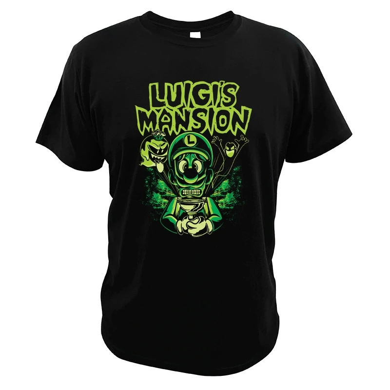 Luigi Mansion футболка с видеоиграми Мэрилин Мэнсон цифровым принтом 100% хлопок дышащие