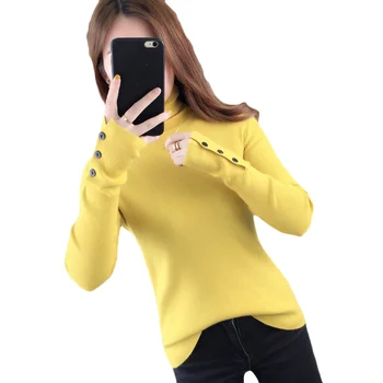 

New Autumn Winter Warm Sweater Women slim long-sleeved High-necked Bottom shirt Women's tight-fitting Pullover Sweaters F1196