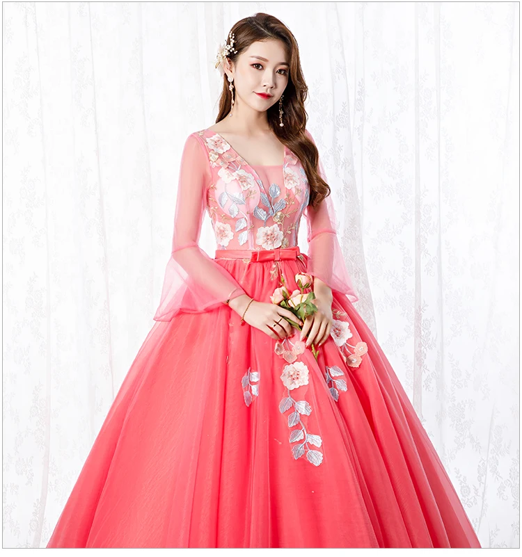 Свадебное бальное платье Бальные платья Иллюзия плеча органза Vestidos De Debutantes Формальные Вечерние платья Бальные платья-mekko