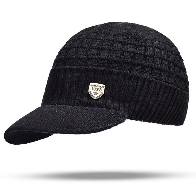 Black hat NUZADA зимняя шапка Skullies Beanies, шапки зимние головные уборы для мужчин и женщин, шерстяной Теплый шарф, шапка, набор, модные мужские шапки, вязаные шапки - Цвет: Black hat
