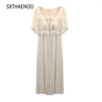

SXTHAENOO Nightgown Women Dress Princess Sleepshirts Vintage Nightdress Cotton Romantic Nightgowns Nightdress Lounge Sleepwear