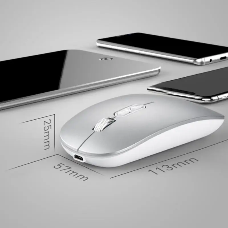 Bluetooth 5,0+ 2,4G Беспроводная Двухрежимная перезаряжаемая мышь 1600 dpi тонкие эргономичные бесшумные Оптические Мыши для ноутбуков ПК ipad pro