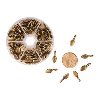 

100pcs Tibetan Style Glue-on Flat Pad Bails Antique Bronze 21x8x6mm Pendant Bail