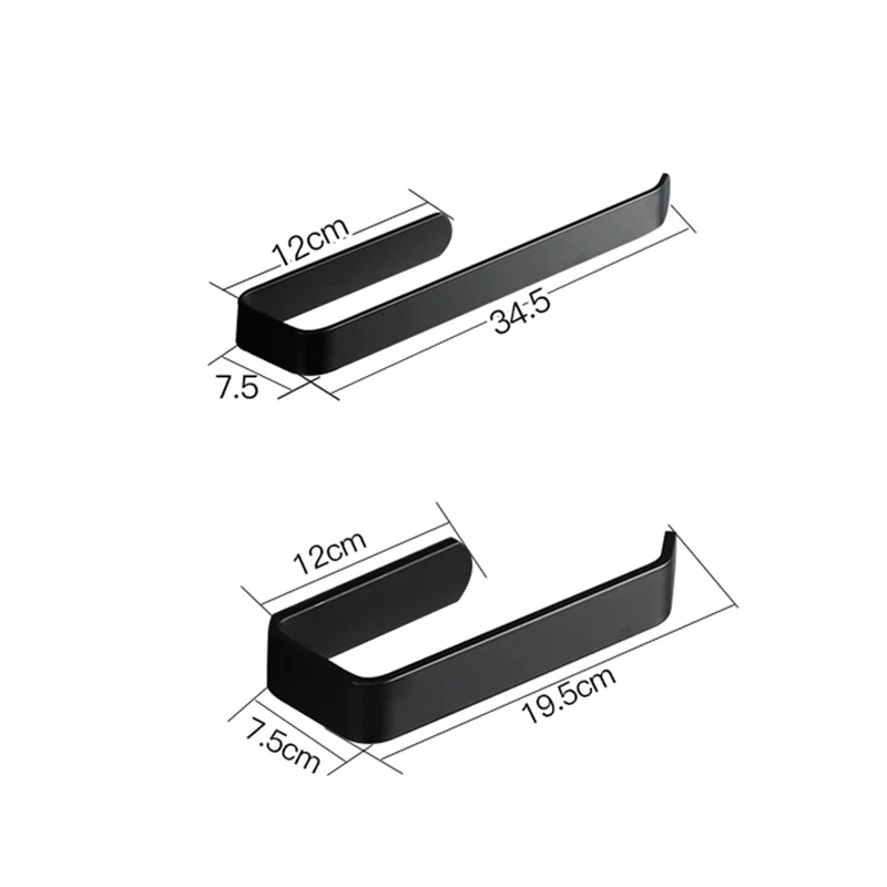 Home Aluminum Towel Ring Wall Hanging Hanger Bathroom Shower Clothes Towel Rack Self Adhesive Black Roll Paper Storage Holder towel rack towel holder bathroom hardware set