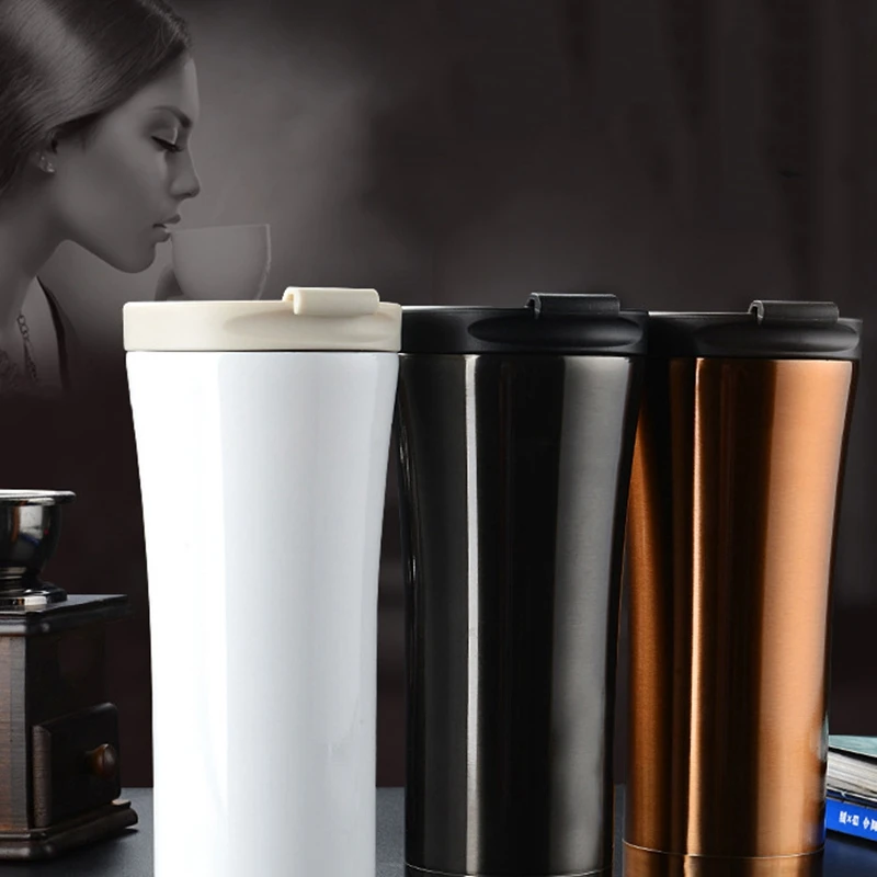 Coffee Mug Water Bottle Stainless Steel Drink Bottle Thermal Cup Business Vacuum Flask Portable Thermoses Cup