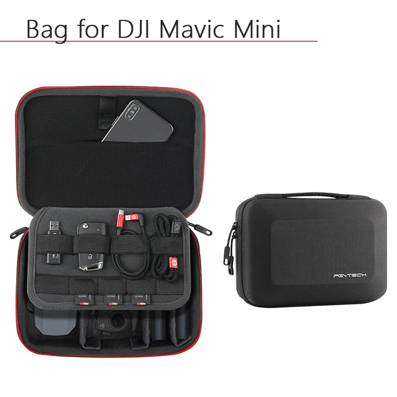 New QIW Nylon Hard Shell Waterproof Storage Bag Carrying Case Handbag Battery Controller Protection Box for DJI Mavic Mini Drone Camera 