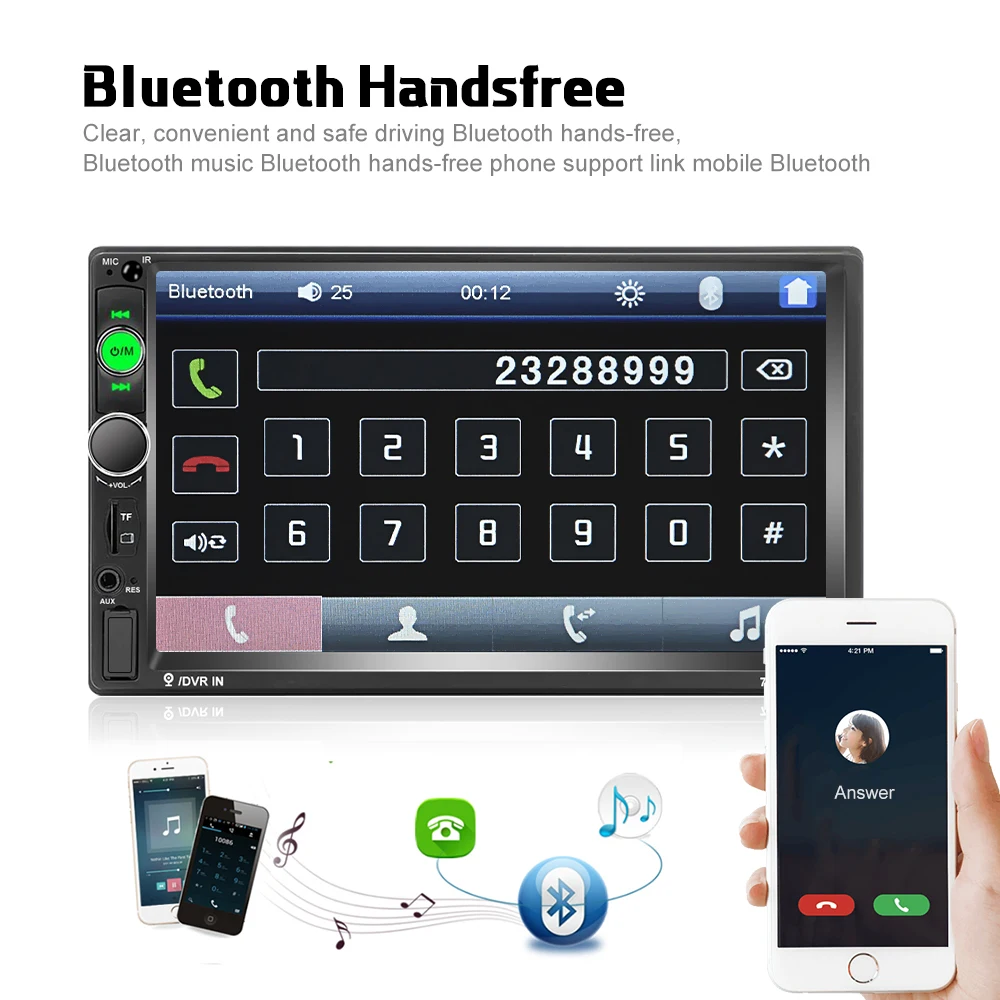 Podofo Autoradio 2 din Auto Radio 7010b Wince Android Multimedia Player GPS Auto Stereo Bluetooth W