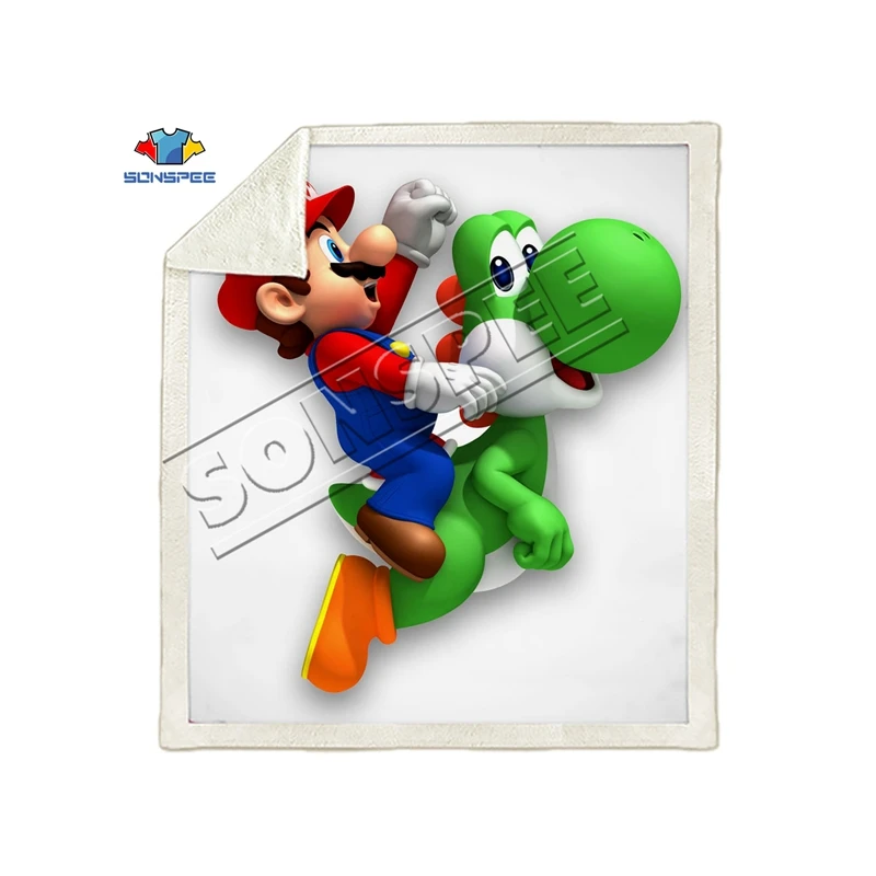 17 Mario Bros диван в стиле аниме, молодежное постельное белье с рисунком, набивное одеяло, покрывало для мальчиков и девочек, одеяло для путешествий, диван, одеяло Mario - Цвет: 17