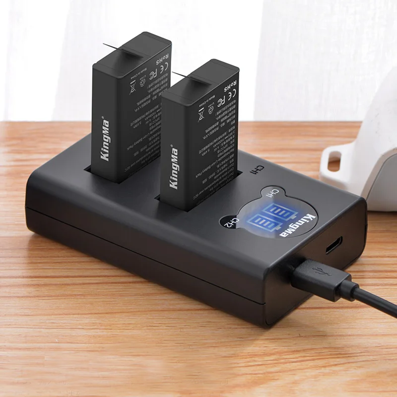 1400mAh For GoPro MAX Battery+Smart LED Display Charger For Go Pro