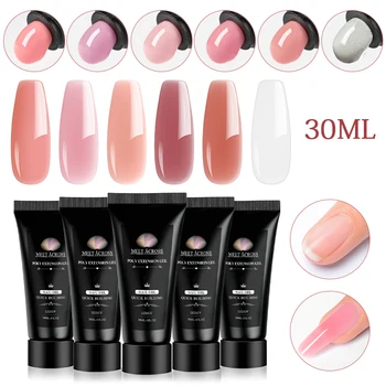 

MEET ACROSS Jelly Crystal Poly UV Nail Gel UV Nail Art Nail Extensions Poly Manicure Acrylic Builder Nail Gel Varnish Polish