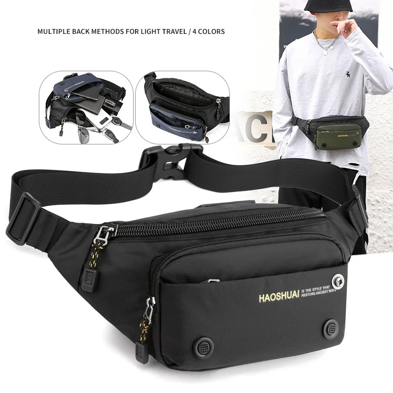 Riñoneras multifuncionales para hombre, morral de pecho impermeable de de marca, de viaje aire libre, cruzado con cinturón para adolescentes - AliExpress
