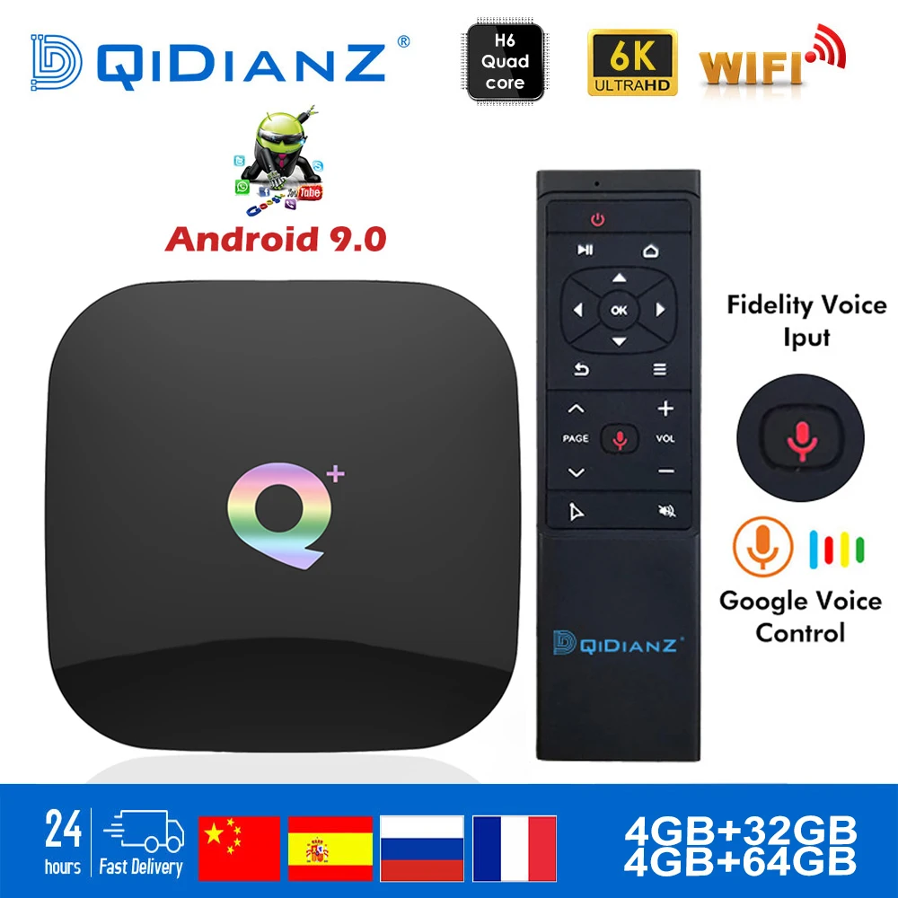 Smart TV BOX QPLUS 6K Ultra HD 4+32G Android 9.0 WIFI