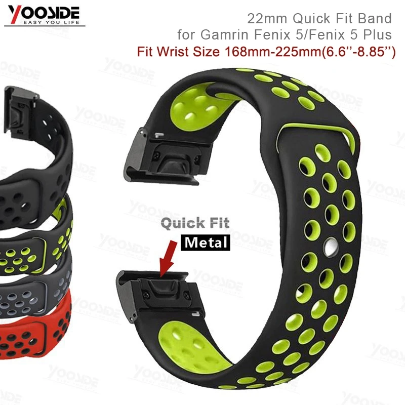 Силиконовый браслет для часов Garmin Fenix 6 22 мм Quick Fit 5/5 Plus/Forerunner 935/Instinct/Quatix 5 ремешок