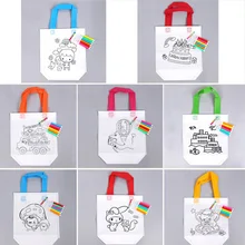 Холщовая Экологичная сумка, ручная роспись, материал, граффити, нарисованные сумки, Нетканая ткань, каракули, сумочка, 1 шт./5 шт., 22*25 см