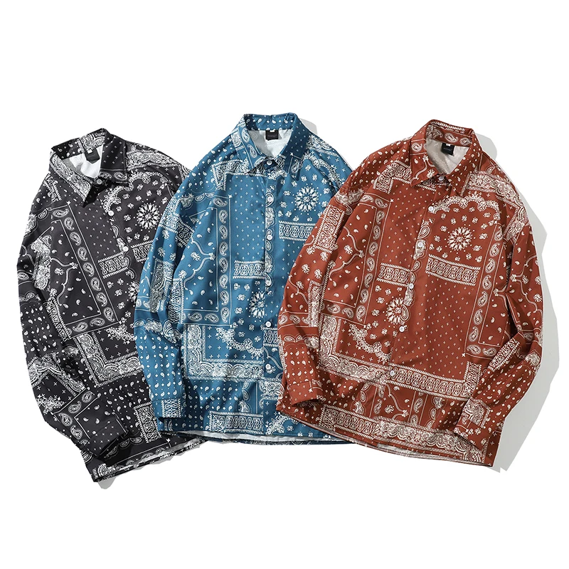 Aolamegs Men Shirt Retro Plaid Print Casual Cool Baggy Bermuda Beach Long Sleeve Harajuku Style Cozy All-match Couple Streetwear