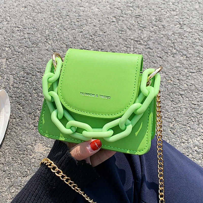 

YL Sweet Girls Mini Square Tote Bag Summer New High-Quality PU Leather Women's Designer Handbag Chain Shoulder Messenger Bags